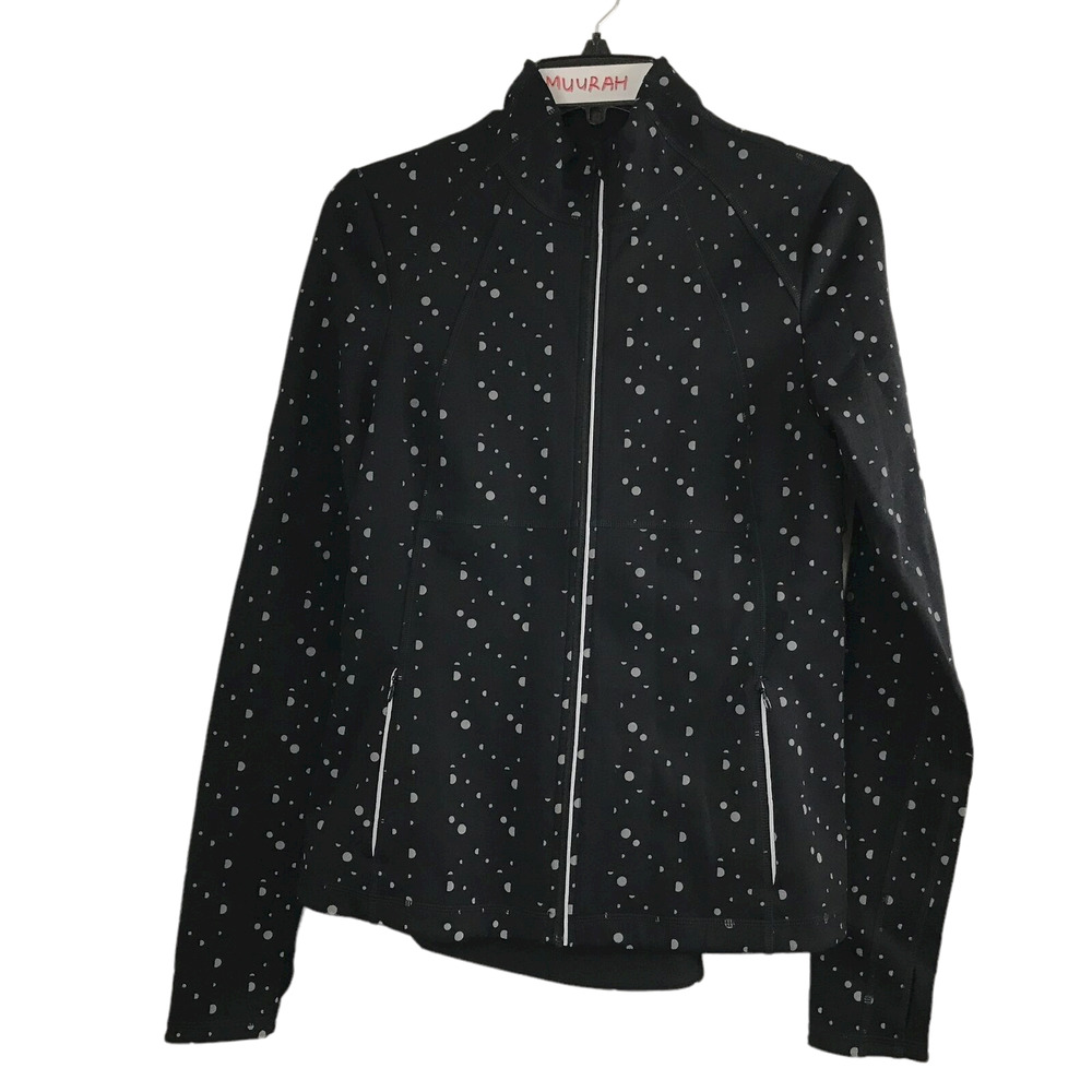 Sweaty Betty Womens Black Dot Power Boost Workout Zip Through Jacket Size M $118